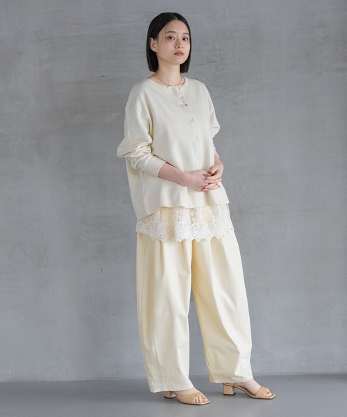 A part by(アパートバイ)の「【WEB限定】スエットスナップボタンカーディガン(スウェット・レディース・アイボリー/ブラック/ライトピンク・FREE)」の6枚目の写真