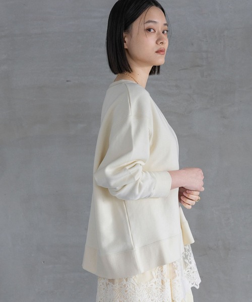 A part by(アパートバイ)の「【WEB限定】スエットスナップボタンカーディガン(スウェット・レディース・アイボリー/ブラック/ライトピンク・FREE)」の10枚目の写真