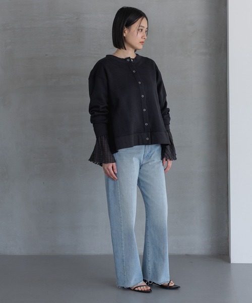 A part by(アパートバイ)の「【WEB限定】スエットスナップボタンカーディガン(スウェット・レディース・アイボリー/ブラック/ライトピンク・FREE)」の14枚目の写真