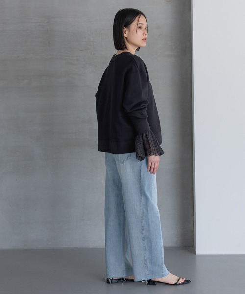 A part by(アパートバイ)の「【WEB限定】スエットスナップボタンカーディガン(スウェット・レディース・アイボリー/ブラック/ライトピンク・FREE)」の15枚目の写真