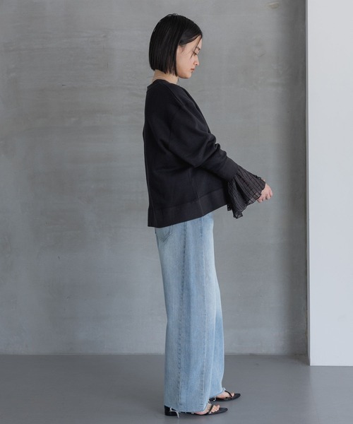 A part by(アパートバイ)の「【WEB限定】スエットスナップボタンカーディガン(スウェット・レディース・アイボリー/ブラック/ライトピンク・FREE)」の17枚目の写真