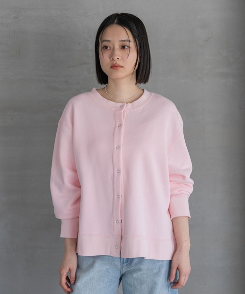 A part by(アパートバイ)の「【WEB限定】スエットスナップボタンカーディガン(スウェット・レディース・アイボリー/ブラック/ライトピンク・FREE)」の19枚目の写真