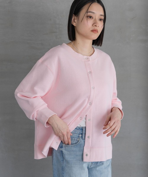 A part by(アパートバイ)の「【WEB限定】スエットスナップボタンカーディガン(スウェット・レディース・アイボリー/ブラック/ライトピンク・FREE)」の18枚目の写真
