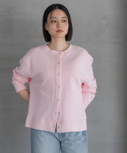 A part by(アパートバイ)の「【WEB限定】スエットスナップボタンカーディガン(スウェット・レディース・アイボリー/ブラック/ライトピンク・FREE)」の20枚目の写真
