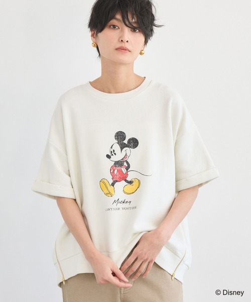 ＋81BRANCA（ハチイチブランカ）の「BARNYARDSTORM / ＋81BRANCA別注 / Mickey / ハンサムスウェット【WEB限定】（スウェット・レディース・ホワイト/ダークブラウン・FREE）」の3枚目の写真