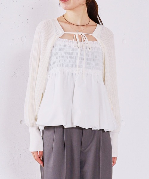 archives（アルシーヴ）の「バルーンビスチェ×ニットボレロＳＥＴ（ワンピース・レディース・ピンク/グレー/アイボリー/ブラック・MEDIUM）」の2枚目の写真