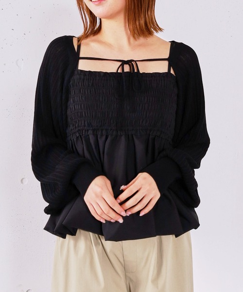 archives（アルシーヴ）の「バルーンビスチェ×ニットボレロＳＥＴ（ワンピース・レディース・ピンク/グレー/アイボリー/ブラック・MEDIUM）」の3枚目の写真