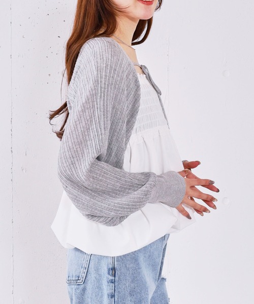 archives（アルシーヴ）の「バルーンビスチェ×ニットボレロＳＥＴ（ワンピース・レディース・ピンク/グレー/アイボリー/ブラック・MEDIUM）」の7枚目の写真