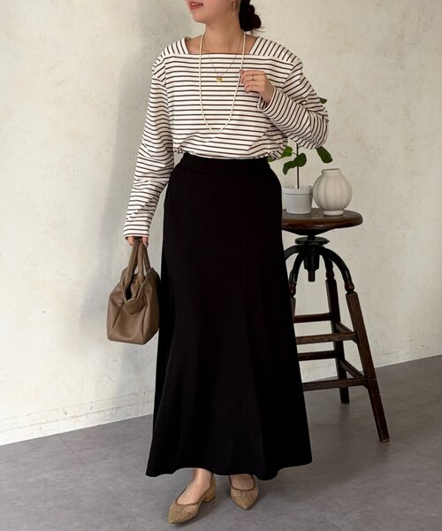 Chez toi（シェトワ）の「梨地セミフレアスカート（スカート・レディース・ブルー/ネイビー/オレンジ/ブラック・FREE）」の10枚目の写真