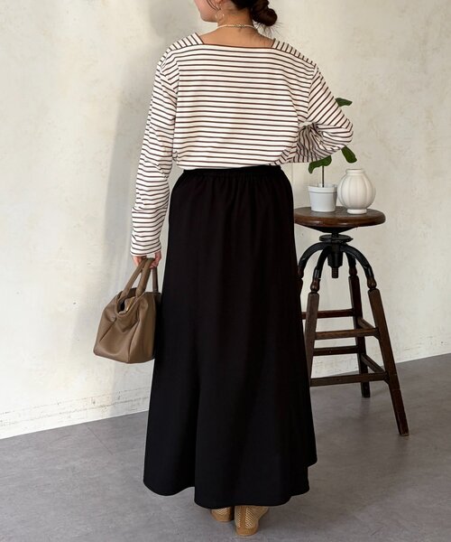 Chez toi（シェトワ）の「梨地セミフレアスカート（スカート・レディース・ブルー/ネイビー/オレンジ/ブラック・FREE）」の12枚目の写真