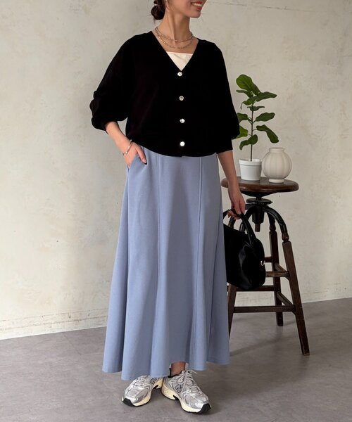 Chez toi（シェトワ）の「梨地セミフレアスカート（スカート・レディース・ブルー/ネイビー/オレンジ/ブラック・FREE）」の18枚目の写真