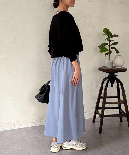 Chez toi（シェトワ）の「梨地セミフレアスカート（スカート・レディース・ブルー/ネイビー/オレンジ/ブラック・FREE）」の19枚目の写真