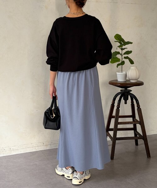 Chez toi（シェトワ）の「梨地セミフレアスカート（スカート・レディース・ブルー/ネイビー/オレンジ/ブラック・FREE）」の20枚目の写真