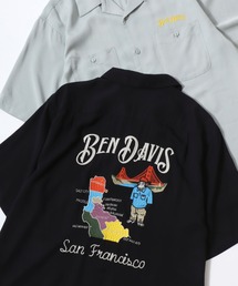 BEN DAVIS | BEN DAVIS/ベンデイビス SOUVENIR OC SS SHIRT/オーバーサイズ ドレープ バックプリント刺繍 オープンカラー 半袖シャツ/レディース メンズ(シャツ/ブラウス)