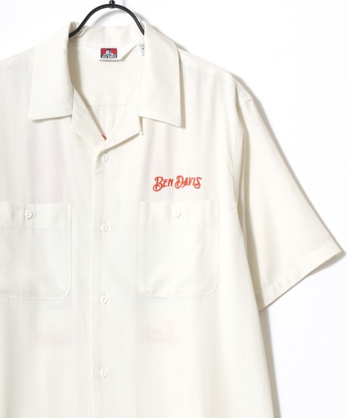 BEN DAVIS(ベンデイビス)の「BEN DAVIS/ベンデイビス SOUVENIR OC SS SHIRT/オーバーサイズ ドレープ バックプリント刺繍 オープンカラー 半袖シャツ/レディース メンズ(シャツ/ブラウス・メンズ・ブラック/オフホワイト/ライトグリーン・M/XL/L)」の4枚目の写真