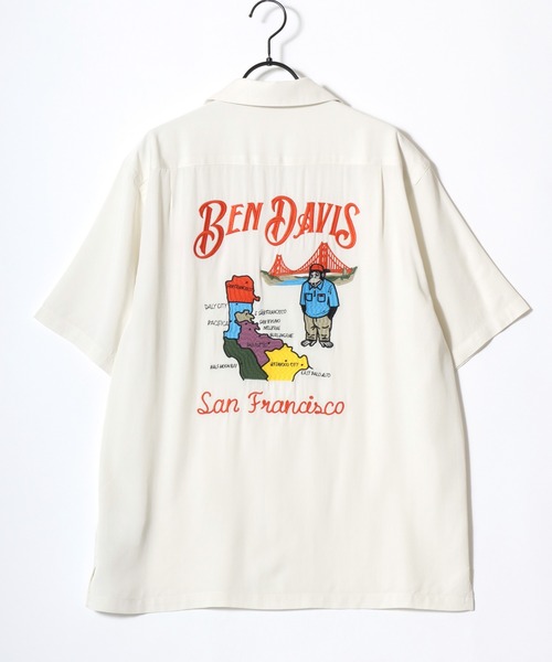 BEN DAVIS(ベンデイビス)の「BEN DAVIS/ベンデイビス SOUVENIR OC SS SHIRT/オーバーサイズ ドレープ バックプリント刺繍 オープンカラー 半袖シャツ/レディース メンズ(シャツ/ブラウス・メンズ・ブラック/オフホワイト/ライトグリーン・M/XL/L)」の11枚目の写真