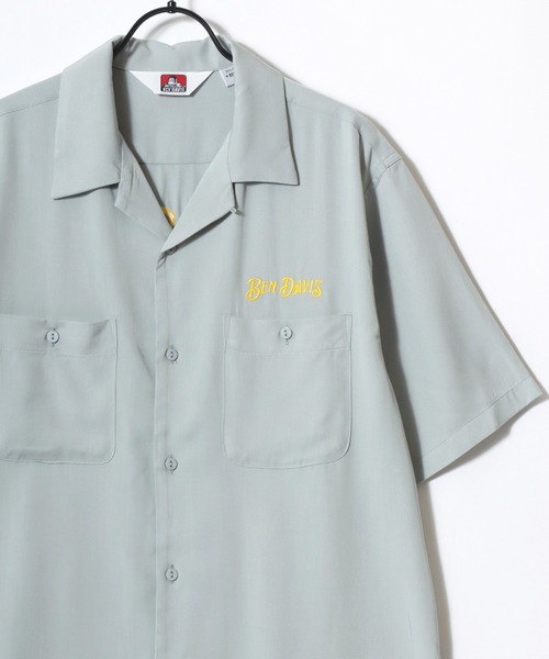 BEN DAVIS(ベンデイビス)の「BEN DAVIS/ベンデイビス SOUVENIR OC SS SHIRT/オーバーサイズ ドレープ バックプリント刺繍 オープンカラー 半袖シャツ/レディース メンズ(シャツ/ブラウス・メンズ・ブラック/オフホワイト/ライトグリーン・M/XL/L)」の8枚目の写真