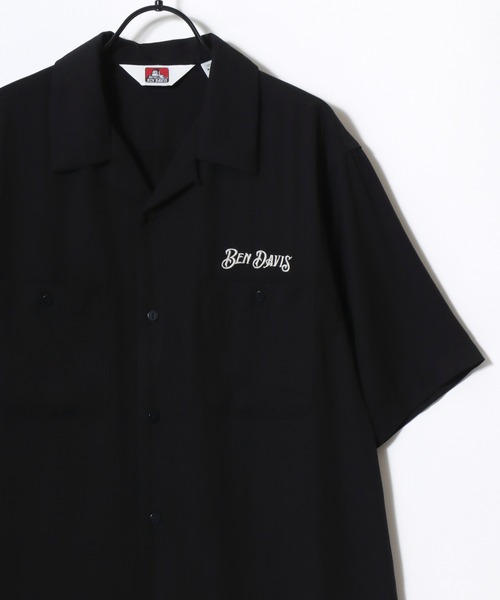 BEN DAVIS(ベンデイビス)の「BEN DAVIS/ベンデイビス SOUVENIR OC SS SHIRT/オーバーサイズ ドレープ バックプリント刺繍 オープンカラー 半袖シャツ/レディース メンズ(シャツ/ブラウス・メンズ・ブラック/オフホワイト/ライトグリーン・M/XL/L)」の6枚目の写真