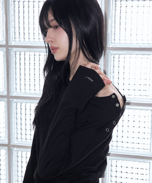 RENSE(レンセ)の「Wrap-Tie Long Sleeve Tee Black(Tシャツ/カットソー・レディース・その他・OS)」の2枚目の写真