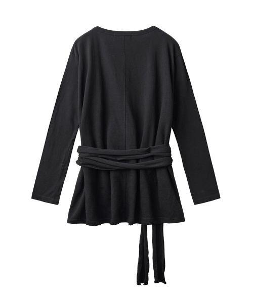 RENSE(レンセ)の「Wrap-Tie Long Sleeve Tee Black(Tシャツ/カットソー・レディース・その他・OS)」の4枚目の写真