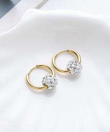 YU-KA:ストーンボール フープピアス stoneball hoop pierce