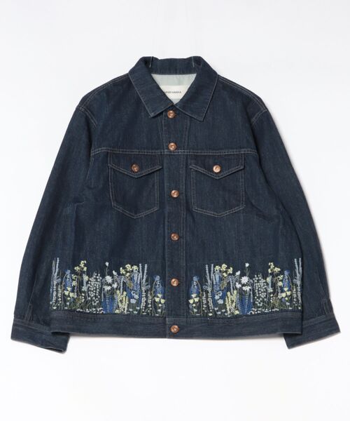 SUPER HAKKA(スーパーハッカ)の「メドウガーデン刺繍 デニムジャケット(デニムジャケット・レディース・ネイビー/ブルー・FREE)」の2枚目の写真