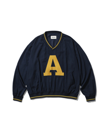 ANGLAN（アングラン）の「Lettermen Nylon Pullover - Navy（スウェット）」