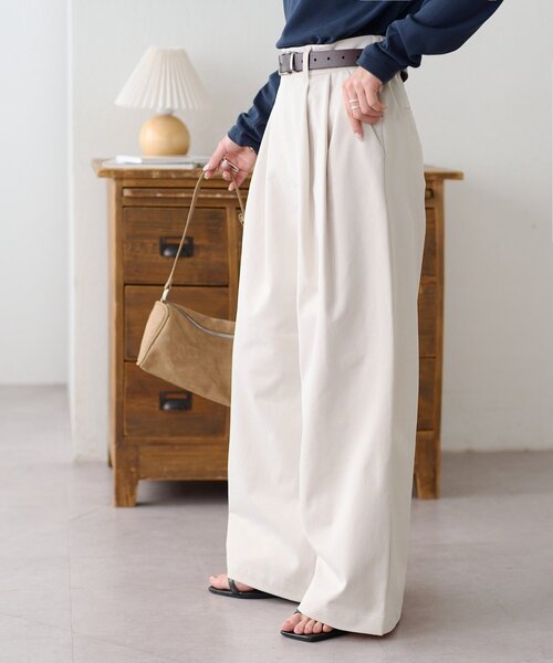 DISCOAT(ディスコート)の「2タックワイドストレッチチノ(その他パンツ・レディース・ベージュ/ブラウン/アイボリー・SMALL/MEDIUM/LARGE)」の5枚目の写真