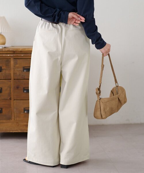 DISCOAT(ディスコート)の「2タックワイドストレッチチノ(その他パンツ・レディース・ベージュ/ブラウン/アイボリー・SMALL/MEDIUM/LARGE)」の7枚目の写真