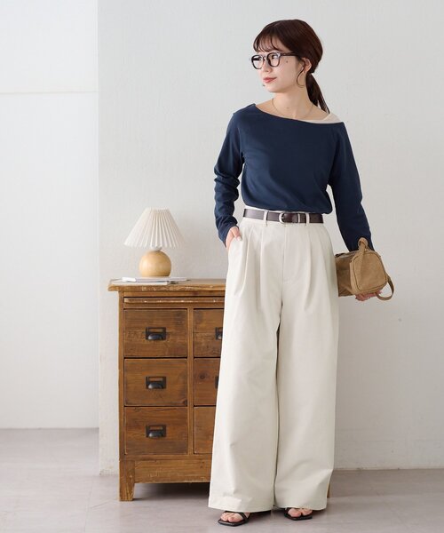 DISCOAT(ディスコート)の「2タックワイドストレッチチノ(その他パンツ・レディース・ベージュ/ブラウン/アイボリー・SMALL/MEDIUM/LARGE)」の9枚目の写真