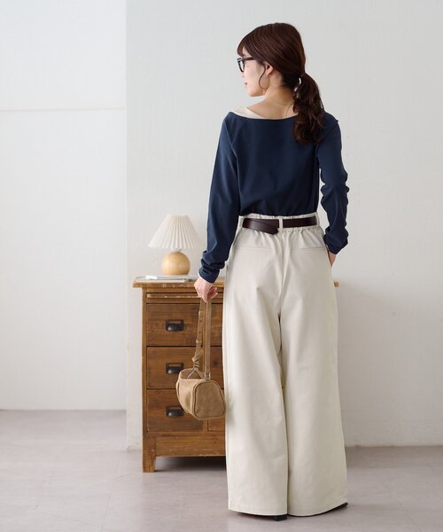 DISCOAT(ディスコート)の「2タックワイドストレッチチノ(その他パンツ・レディース・ベージュ/ブラウン/アイボリー・SMALL/MEDIUM/LARGE)」の10枚目の写真