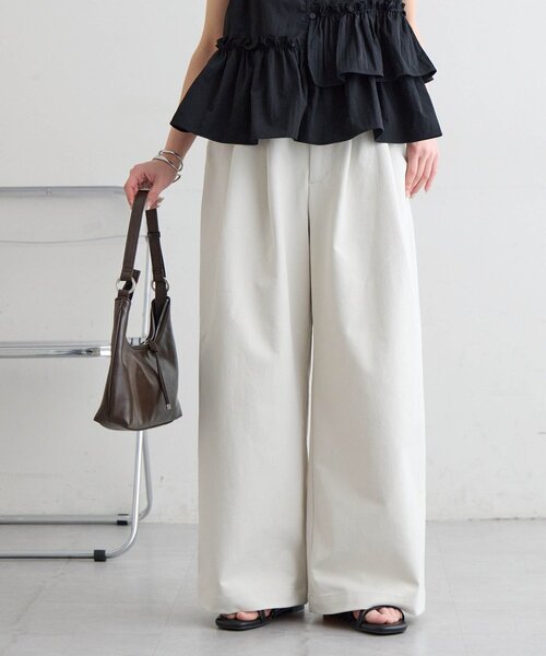 DISCOAT(ディスコート)の「2タックワイドストレッチチノ(その他パンツ・レディース・ベージュ/ブラウン/アイボリー・SMALL/MEDIUM/LARGE)」の12枚目の写真