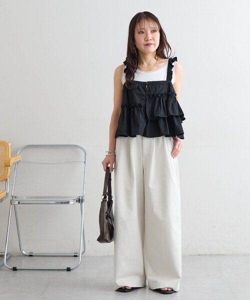DISCOAT(ディスコート)の「2タックワイドストレッチチノ(その他パンツ・レディース・ベージュ/ブラウン/アイボリー・SMALL/MEDIUM/LARGE)」の13枚目の写真