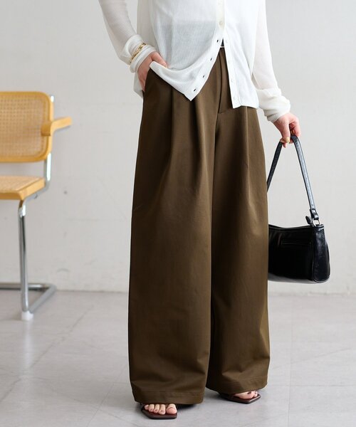 DISCOAT(ディスコート)の「2タックワイドストレッチチノ(その他パンツ・レディース・ベージュ/ブラウン/アイボリー・SMALL/MEDIUM/LARGE)」の15枚目の写真
