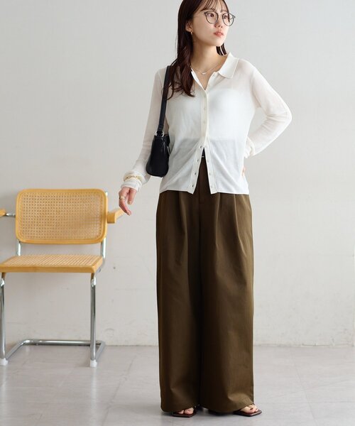 DISCOAT(ディスコート)の「2タックワイドストレッチチノ(その他パンツ・レディース・ベージュ/ブラウン/アイボリー・SMALL/MEDIUM/LARGE)」の19枚目の写真