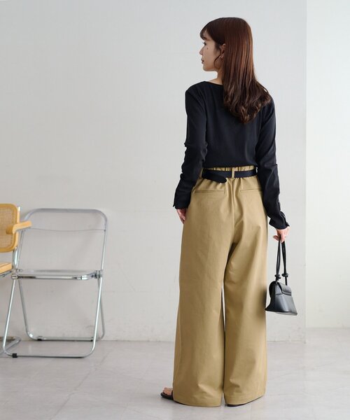 DISCOAT(ディスコート)の「2タックワイドストレッチチノパンツ(その他パンツ・レディース・ベージュ/ブラウン/アイボリー・SMALL/MEDIUM/LARGE)」の19枚目の写真