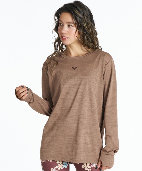 ROXY(ロキシー)の「ROXY/ロキシー レディース 長袖 ロンT 水陸両用 RLY261615M UT(Tシャツ/カットソー・レディース・ブラウン/ブラック/ホワイト・FREE)」の3枚目の写真