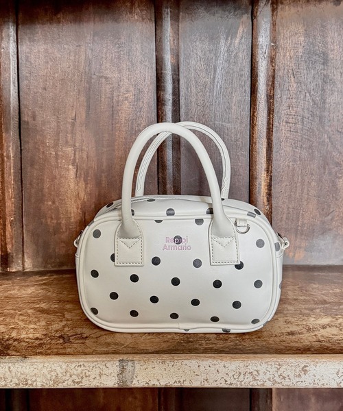 repipi armario(レピピ アルマリオ)の「ミニボストンBAG(ショルダーバッグ・キッズ・サックスブルー/ブラック/ドット・ONESIZE)」の3枚目の写真