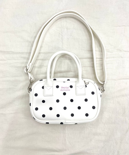 repipi armario(レピピ アルマリオ)の「ミニボストンBAG(ショルダーバッグ・キッズ・サックスブルー/ブラック/ドット・ONESIZE)」の10枚目の写真