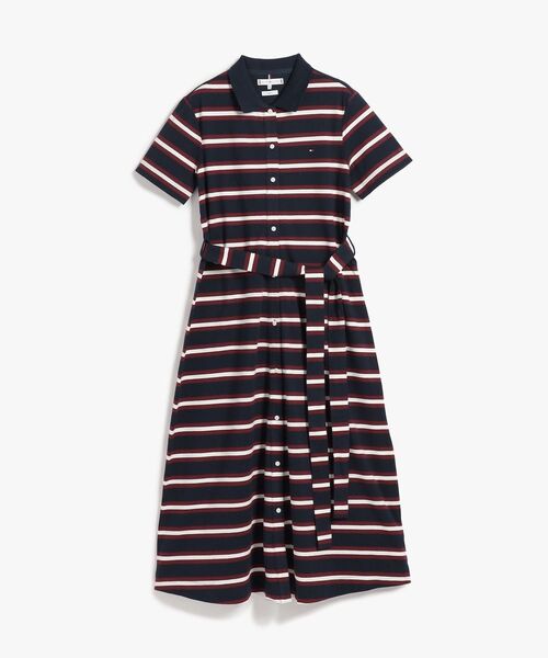 TOMMY HILFIGER(トミーヒルフィガー)の「ローブフィット&フレアポロミディショートスリーブワンピース(ワンピース・レディース・マルチ・MEDIUM/X-SMALL/SMALL)」の5枚目の写真