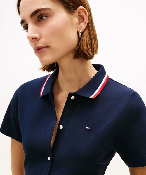 TOMMY HILFIGER(トミーヒルフィガー)の「ローブフィット&フレアポロミディショートスリーブワンピース(ワンピース・レディース・マルチ・MEDIUM/X-SMALL/SMALL)」の8枚目の写真