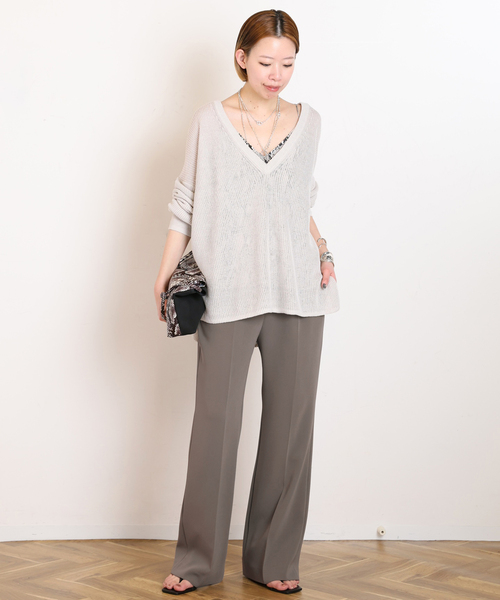 AP STUDIO（エーピーストゥディオ）の「ジョーゼットプルオンパンツ（スラックス・レディース・ブラック/オリーブ・34/36/38/40）」の13枚目の写真