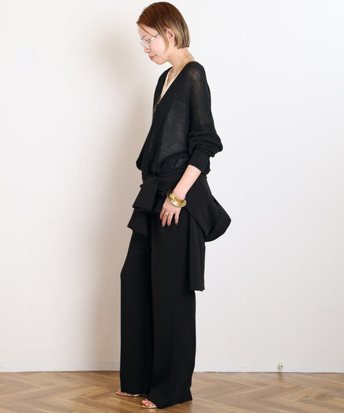 AP STUDIO（エーピーストゥディオ）の「ジョーゼットプルオンパンツ（スラックス・レディース・ブラック/オリーブ・34/36/38/40）」の18枚目の写真