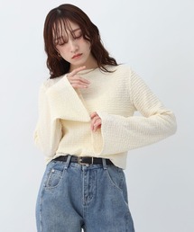 【NOAHL】フレアスリーブジャガードトップス