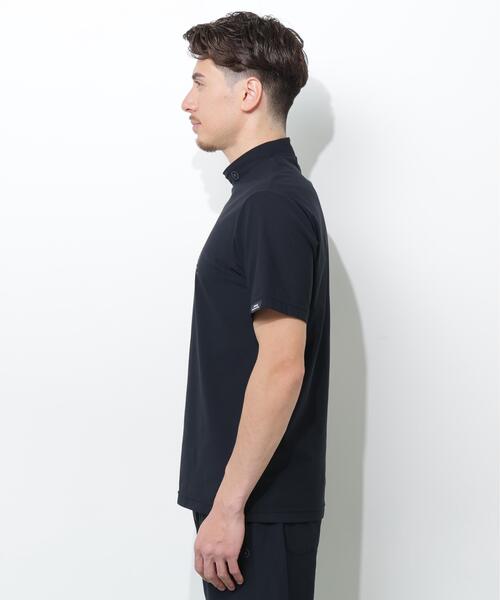 PING APPAREL】全方向ストレッチドットメッシュ半袖ハイネックシャツ