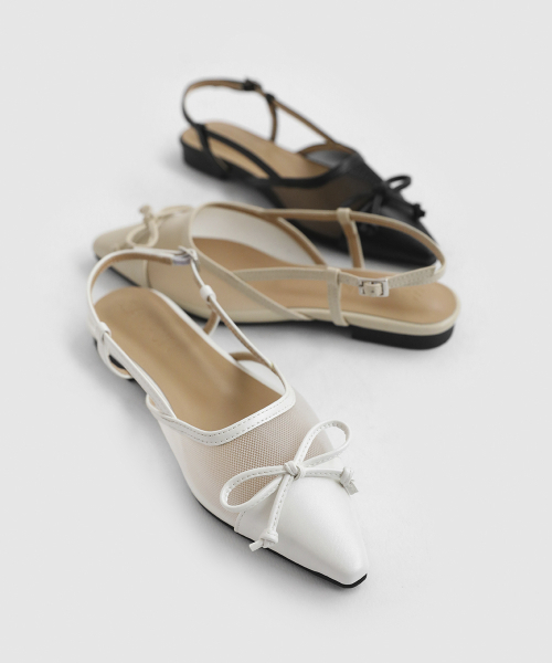SAPPUN（サプン）の「アールレンメッシュスリングバックフラットシューズ (1.5cm)（サンダル・レディース・ホワイト/ブラック/オートミール・22.5cm/24cm/25.5cm/23.5cm/24.5cm/23cm/25cm）」の4枚目の写真