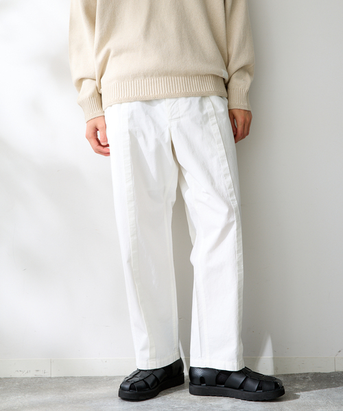 B.C STOCK（ベーセーストック）の「Twill tuck PT（その他パンツ・メンズ・ホワイト/エメラルドブルー/チャコールグレー・FREE）」の2枚目の写真