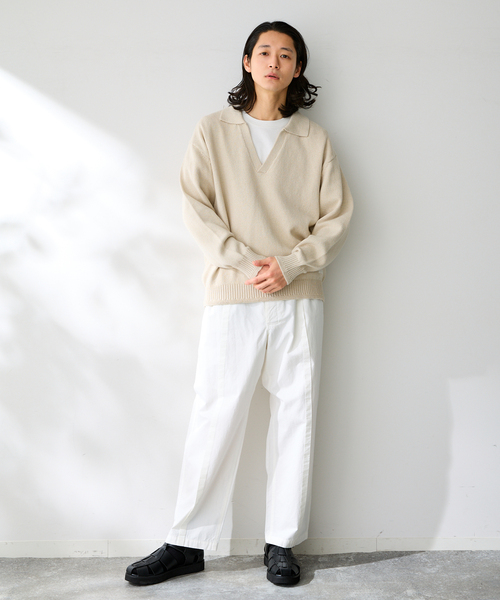 B.C STOCK（ベーセーストック）の「Twill tuck PT（その他パンツ・メンズ・ホワイト/エメラルドブルー/チャコールグレー・FREE）」の8枚目の写真