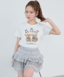 レースフリルティアードミニスカパン