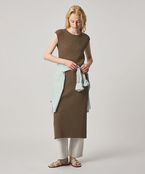 Steven Alan（スティーブンアラン）の「＜Steven Alan＞リブ ノースリーブ ワンピース（ワンピース・レディース・ダークブラウン/ブラック・FREE）」の3枚目の写真